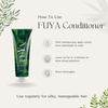 How to use FUYA Conditioner: apply after shampoo, leave for 1–3 minutes, rinse thoroughly