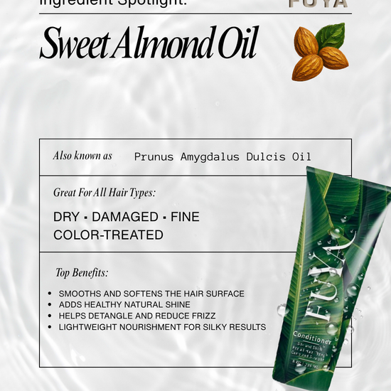 Ingredient spotlight: Sweet Almond Oil in FUYA Conditioner for softness and shine