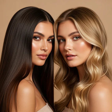 Two women with smooth blonde and brunette hair – FUYA professional results after treatment